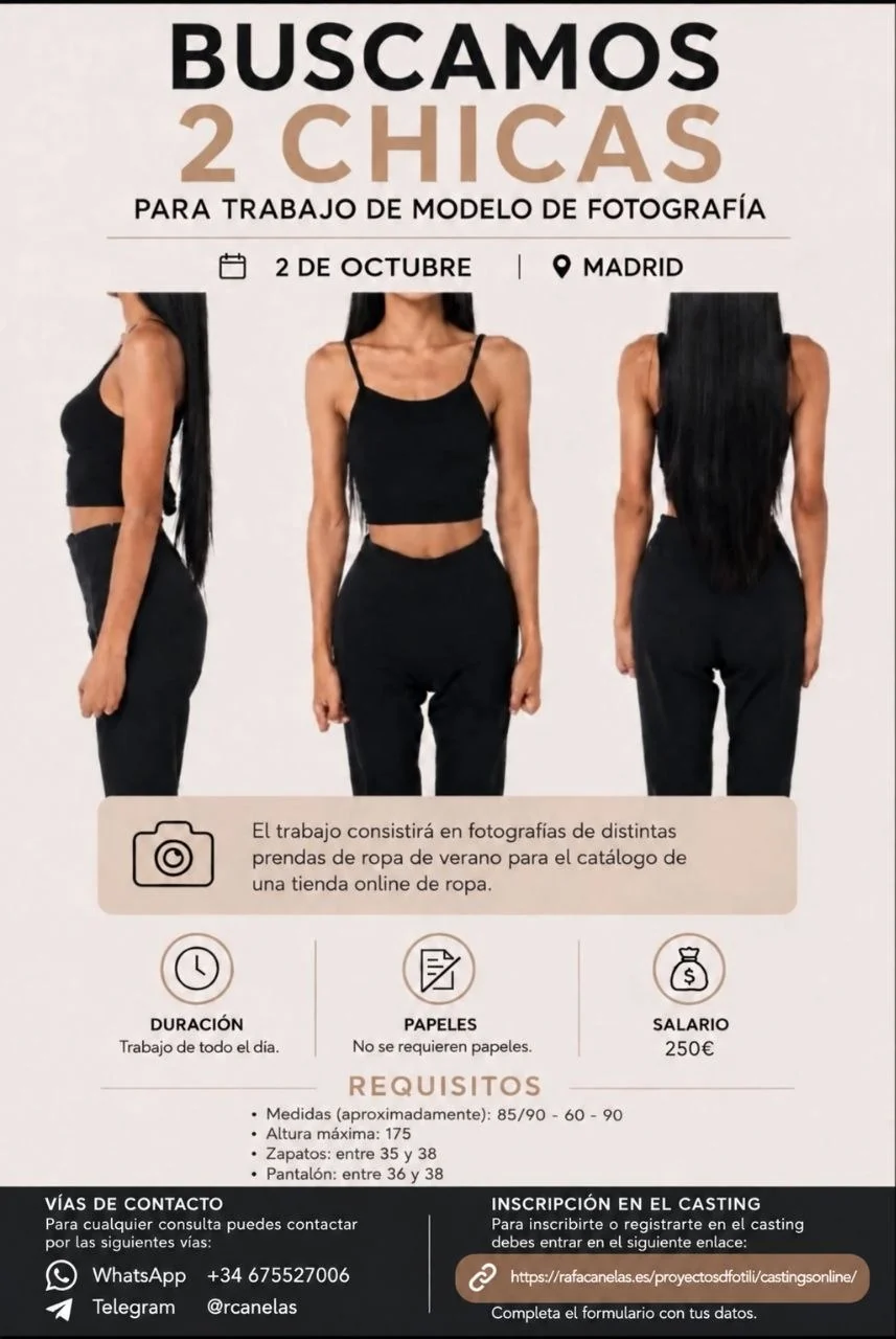 Imagen del casting Buscamos 2 chicas para catálogo de verano